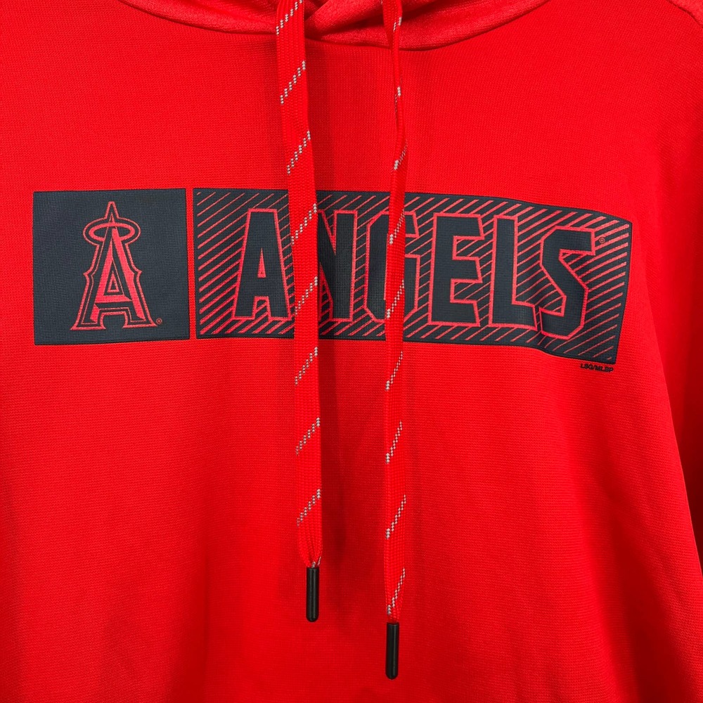 MLB Genuine Merchandise Men's Angels Hooded Sweatshirt in Red Size XL - Picture 2 of 4
